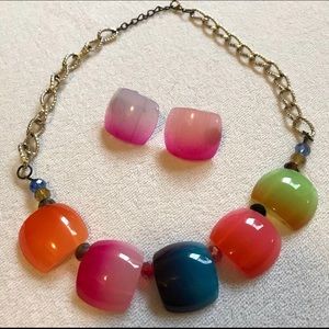 Multi-colored Necklace & Earrings set